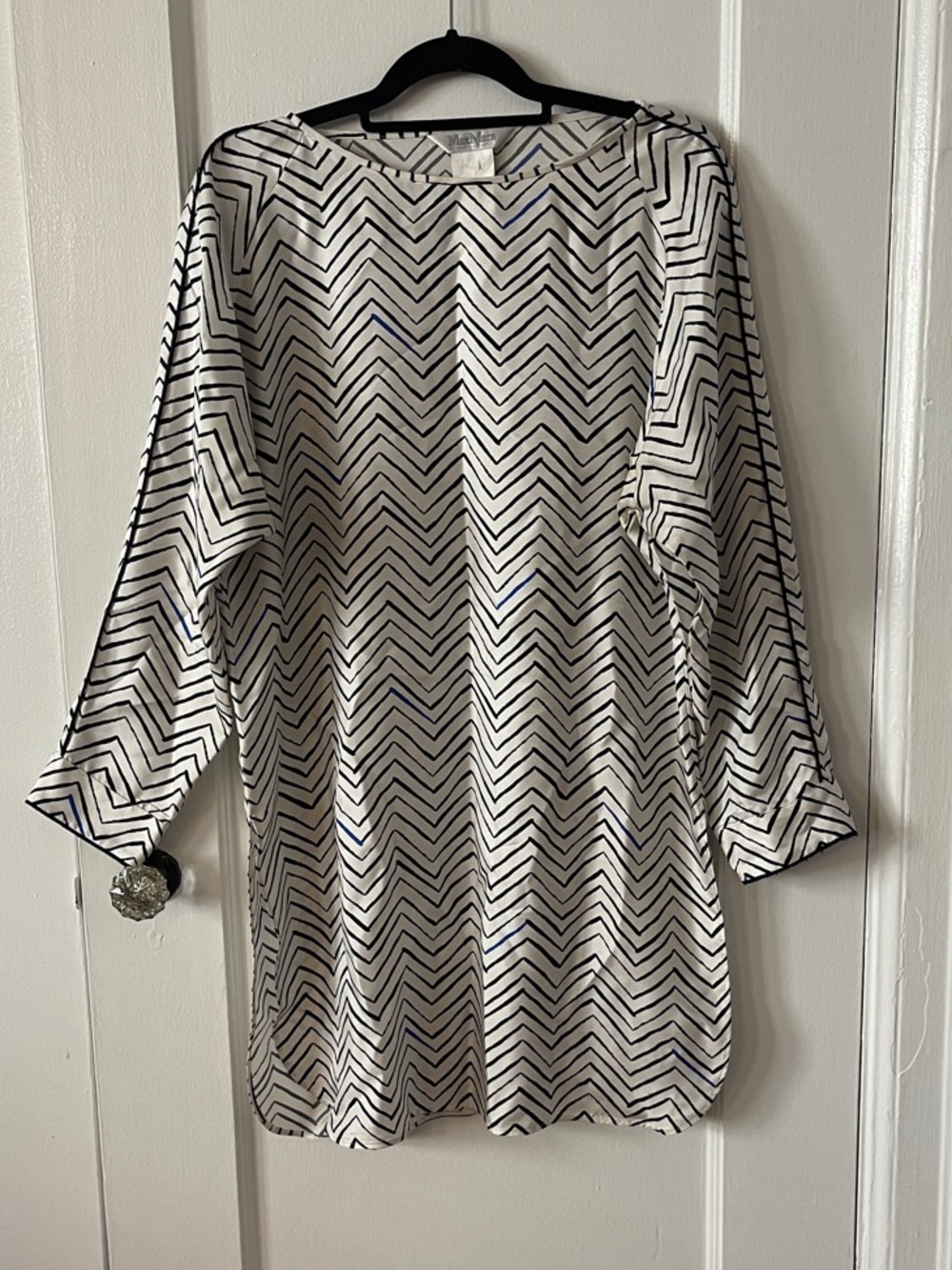 MaxMara Black and White Chevron Tunic